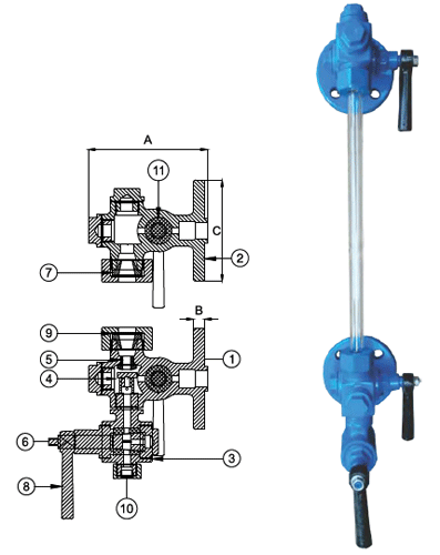 Sg Iron Gauge Glass Valve